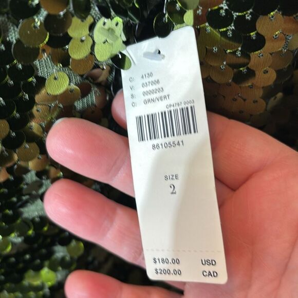 Anthropologie women’s 2 sequin drape back midi dress holiday celebration mermaid - Picture 4 of 7